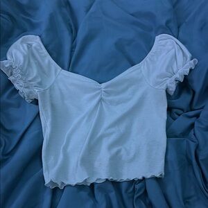 White Puff Sleeve Women's Top